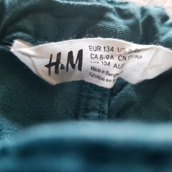 H&M Boys Corduroy Pants w/adjustable waist (Teal) - Picture 3 of 7